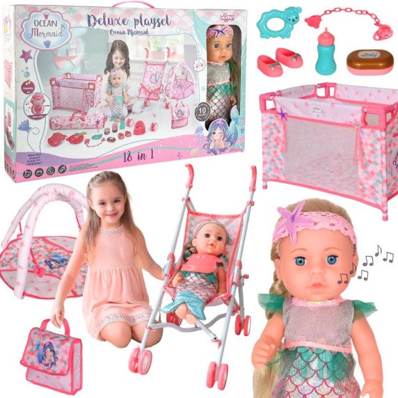WOOPIE ROYAL Kūdikis lėlė 36 cm Žuvytė interaktyvus rinkinys XXL Auklėtojas 18 in 1
