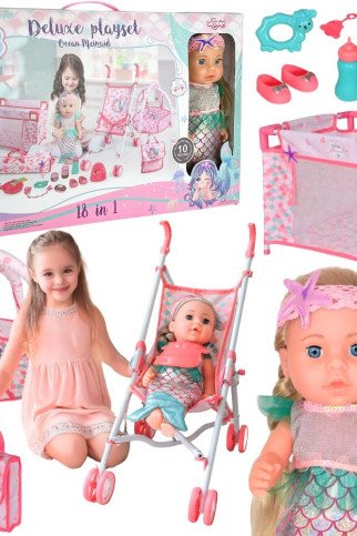 WOOPIE ROYAL Kūdikis lėlė 36 cm Žuvytė interaktyvus rinkinys XXL Auklėtojas 18 in 1