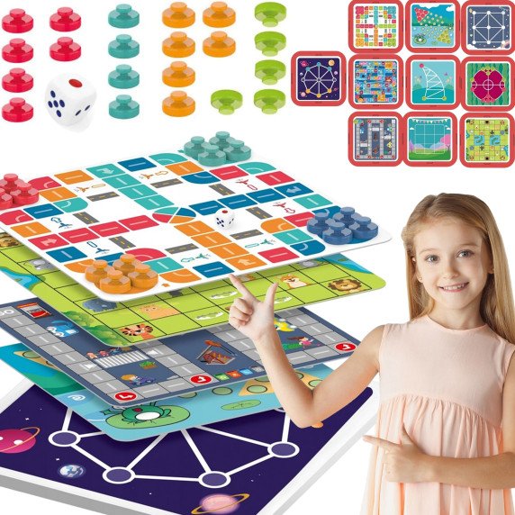 WOOPIE 10-iš-1 Loginės Lentos Žaidimų Rinkinys