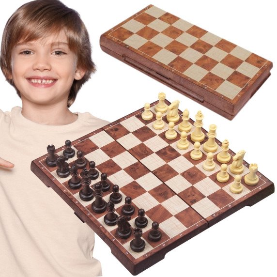 Šachmatai WOOPIE su magnetiniais būreliais 2 į 1