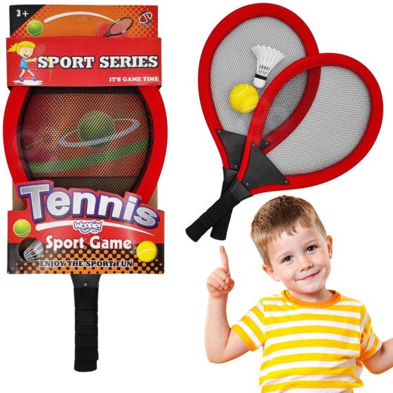 Dideli teniso badmintono raketės vaikams rinkinys + skrisulys