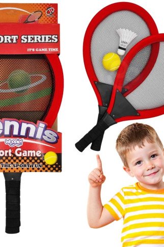 Dideli teniso badmintono raketės vaikams rinkinys + skrisulys Dideli teniso badmintono raketės vaikams rinkinys + skrisulys