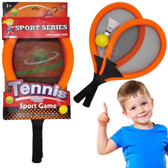 WOOPIE didelės teniso badmintono raketės vaikams rinkinys + plunksnalys