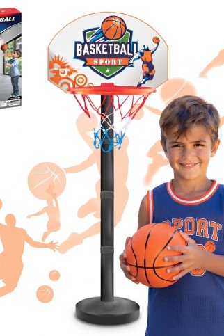 WOOPIE krepšinio komplektas su kamuoliu žaidimas įgūdžių su 93 cm