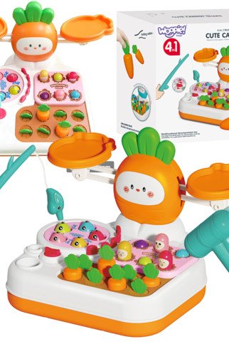 WOOPIE Montessori žaidimas 4 in 1 Žūklės svarstyklės, Pašokančios Šauliai ir Morkos WOOPIE Montessori žaidimas 4 in 1 Žūklės svarstyklės, Pašokančios Šauliai ir Morkos