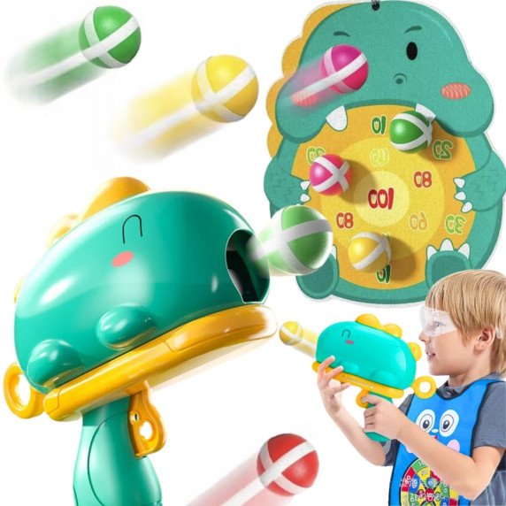 WOOPIE Dart žaidimas šaudymo kamuolių šautuvas Dinozauras Velcro taškai žaidimas