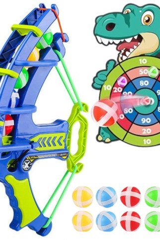 WOOPIE Velcro Darts Žaidimas su žibintuvėliu 2in1 Rinkinys: Skydas + Dino Lankstytuvas