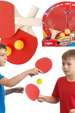 WOOPIE stalo teniso raketės su Ping Pong raketės + 3 kamuoliai