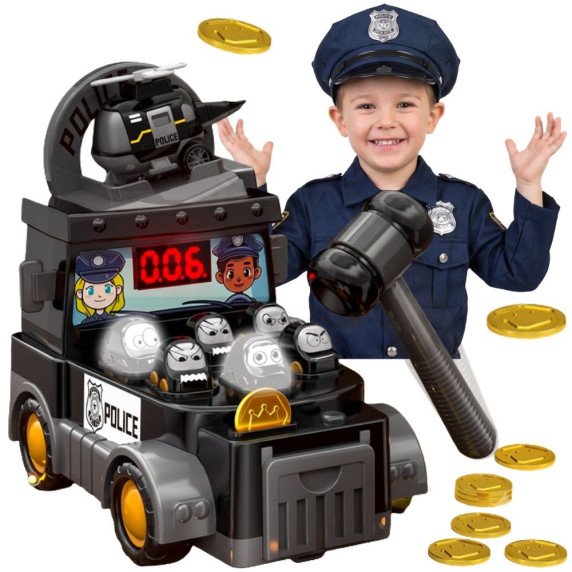 WOOPIE Hammer Arcade Žaidimas Policijos Automobilis su Priedais