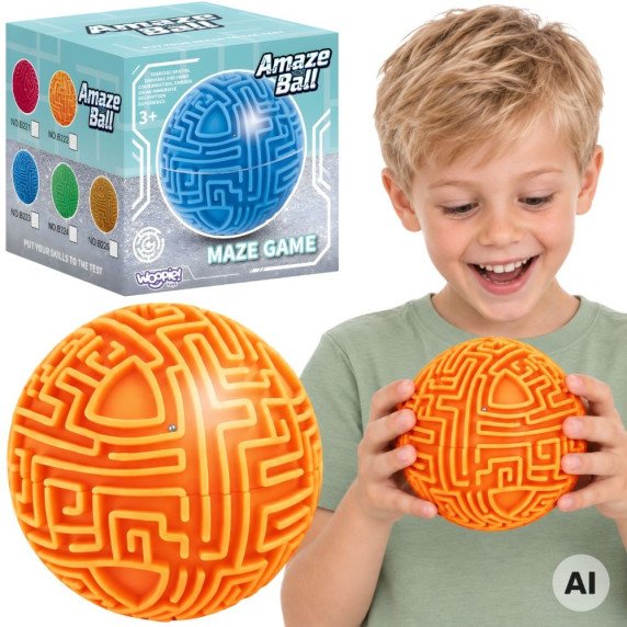 WOOPIE Oranžinis kamuolys 3D labirinto arkadinis žaidimas Labyrinth Puzzle