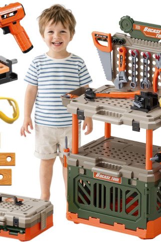 WOOPIE 4-in-1 Darbninko dirbtuvės mažyliams, baterija veikiamas gręžtuvas priedams 90 vnt. WOOPIE 4-in-1 Darbninko dirbtuvės mažyliams, baterija veikiamas gręžtuvas priedams 90 vnt.