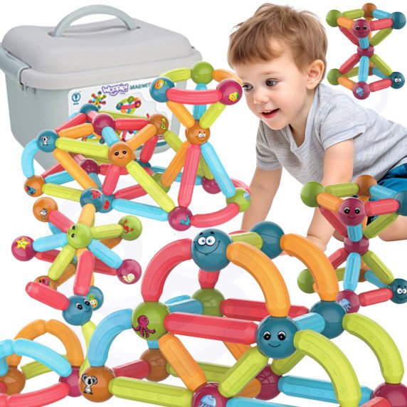WOOPIE Magnetinės mokomosios konstruktoriaus plytelės 52 vnt.