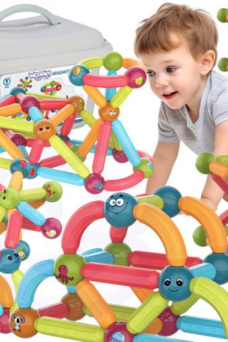 WOOPIE Magnetinės mokomosios konstruktoriaus plytelės 52 vnt. WOOPIE Magnetinės mokomosios konstruktoriaus plytelės 52 vnt.