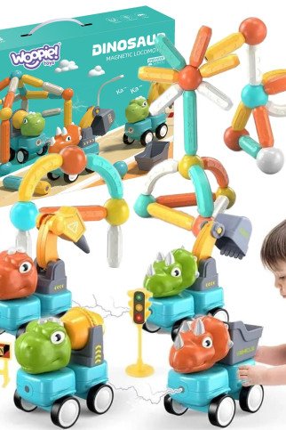 WOOPIE Magnetiniai konstruktoriai Dinozaurai 84 vnt. WOOPIE Magnetiniai konstruktoriai Dinozaurai 84 vnt.