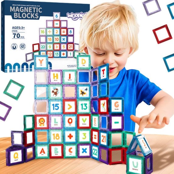 WOOPIE 3D magnetiniai blokai Skaičiai 70 vnt.
