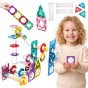 WOOPIE Magnetinės Konstrukcijų Blokėlių 3D Mokomasis Rinkinys Kambarių Traukinys 126 vnt.