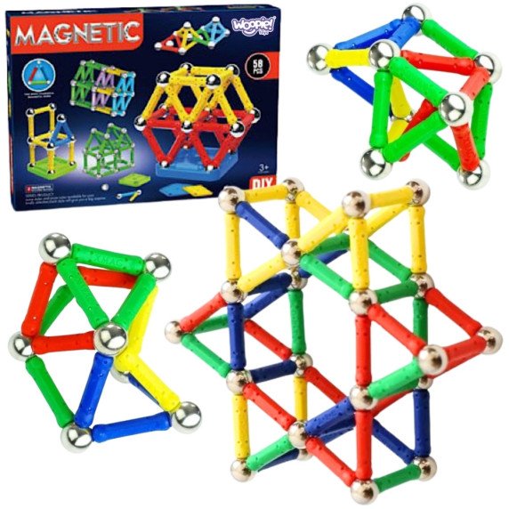 WOOPIE Magnetinės Statybinės Bokštai 3D 58 vnt.