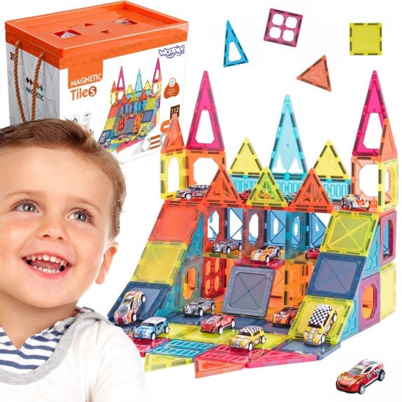 WOOPIE Magnetinės Statybinės Dėžės 7.5 cm Stovėjimas 112 vnt