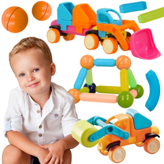 WOOPIE Magnetiniai Konstruktoriai Transporto Priemonės 52 vnt.