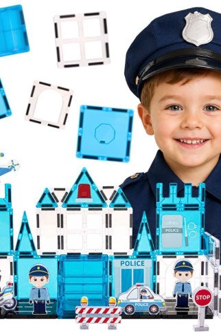 WOOPIE Magnetiniai Kubai 3D Policijos Stoties Rinkinys 42 vnt. WOOPIE Magnetiniai Kubai 3D Policijos Stoties Rinkinys 42 vnt.