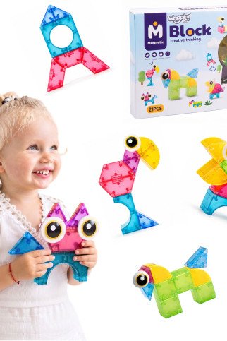 WOOPIE Magnetiniai Blokai 21 vnt. M Blokas Kūrybiškas Švietimas Dovana 3D WOOPIE Magnetiniai Blokai 21 vnt. M Blokas Kūrybiškas Švietimas Dovana 3D