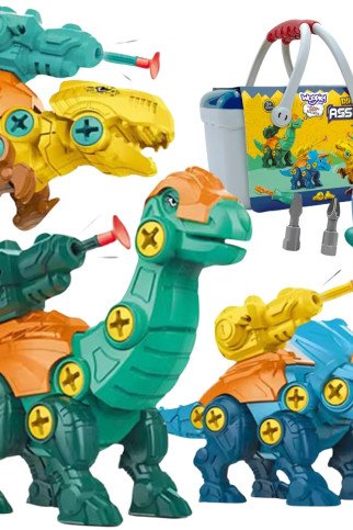 WOOPIE Dinozaurai sukti 3 dalimis konstrukcijos rinkinys dėžutėje + gręžtuvas ir atskaitiklis WOOPIE Dinozaurai sukti 3 dalimis konstrukcijos rinkinys dėžutėje + gręžtuvas ir atskaitiklis