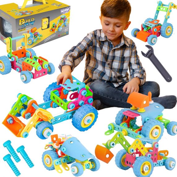 WOOPIE 6-in-1 STEM Transporto Konstruktorius su Kūno Dalimis