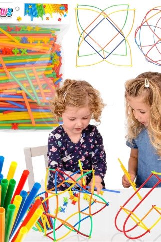 WOOPIE Pastatų blokai Spalvingi Vamzdžiai 500 vnt. WOOPIE Pastatų blokai Spalvingi Vamzdžiai 500 vnt.