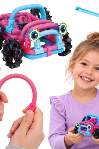 WOOPIE Minkštos 3D konstrukcijos blokai 44 vnt. Rožinis visureigis WOOPIE Minkštos 3D konstrukcijos blokai 44 vnt. Rožinis visureigis