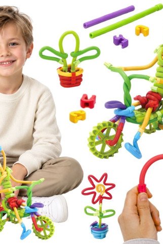 WOOPIE 3D Konstrukcijų Rinkinys 97 vnt Blokai Strypai Karuselė Kūrybingas WOOPIE 3D Konstrukcijų Rinkinys 97 vnt Blokai Strypai Karuselė Kūrybingas