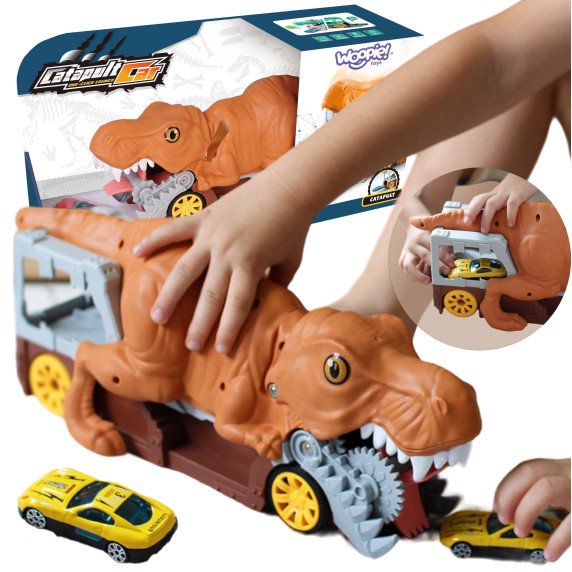 WOOPIE Dinosaur automobilis su leidikliu + automobilis 1 vnt.