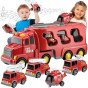 WOOPIE kelio vilkikas su 5 automobilių rinkinys - Gaisrinė.