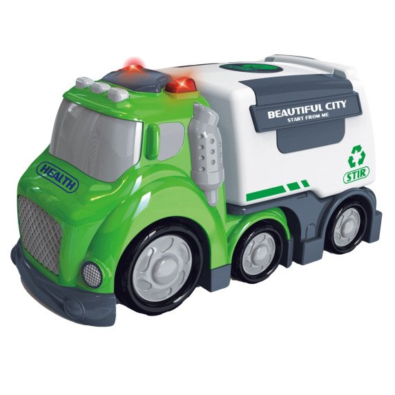 WOOPIE CITY TRUCK Šiukšlių konteinerio automobilis su garso ir šviesos efektais