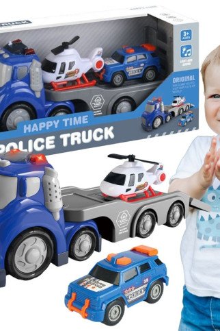 WOOPIE Mėlyna policijos miesto sunkvežimis su garsu ir šviesos efektais WOOPIE Mėlyna policijos miesto sunkvežimis su garsu ir šviesos efektais