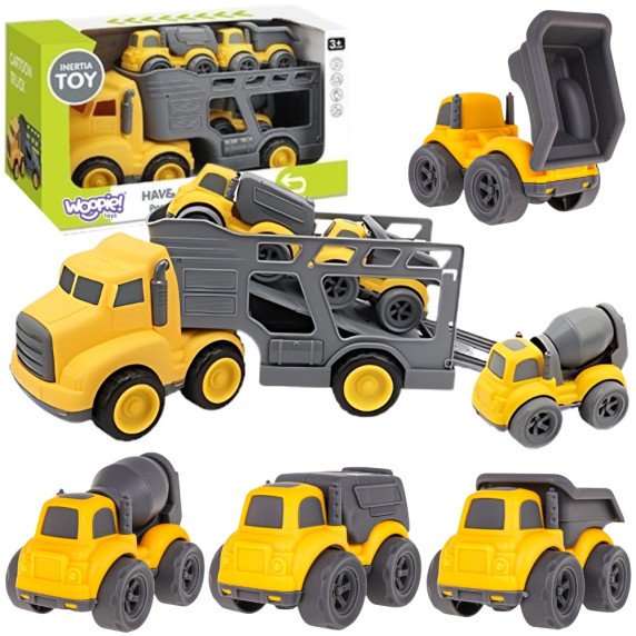 WOOPIE Kėbulo lifto automobilis 4-in-1 rinkinys statybinių automobilių