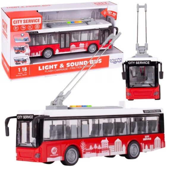 WOOPIE autobusas troleibusas interaktyvus elektrinis 1:16
