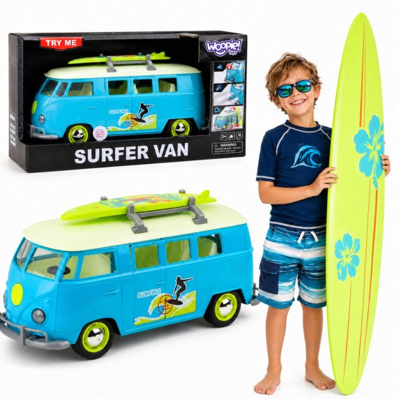 WOOPIE Klasikinis Bangų Autobusas su Šviesomis ir Garsu Modelis 1:14