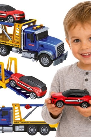 WOOPIE Keltuvas su automobiliu garsių šviesų mastelio 1:14