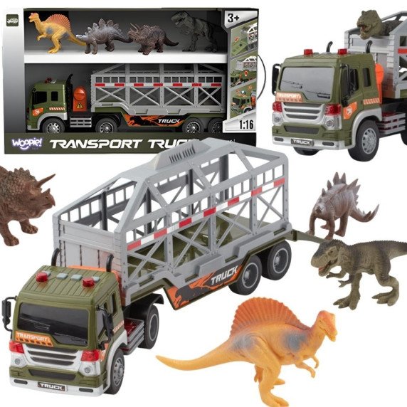WOOPIE Dinozaurų transporteris su garsu ir šviesa.