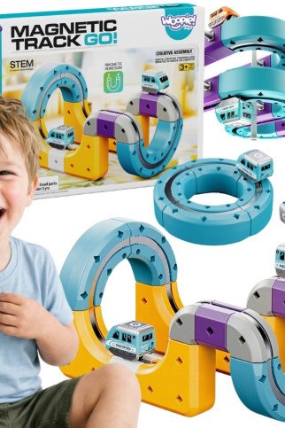 WOOPIE Magnetinis Traukinių Kelio Konstrukcijos Rinkinys su Priėjimo Efektu 38 vnt.