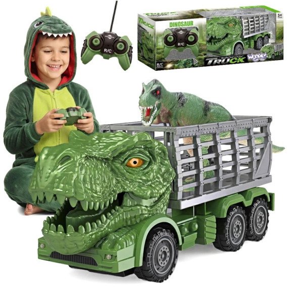 WOOPIE Nuotolinio valdymo RC automobilis Dinozauras Žalias + Figūra