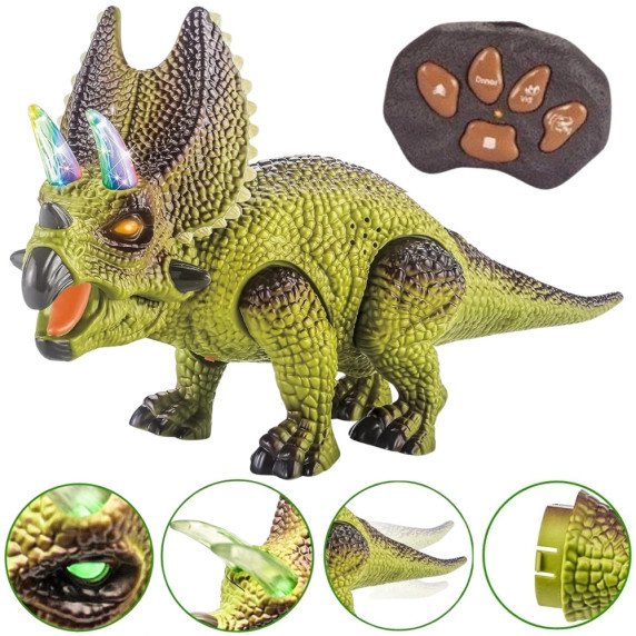 WOOPIE Nuotoliniu būdu valdomas RC dinozauras robotas Triceratops