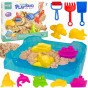 WOOPIE Kinetic Sand 0,5 kg stalo rinkinys su formomis