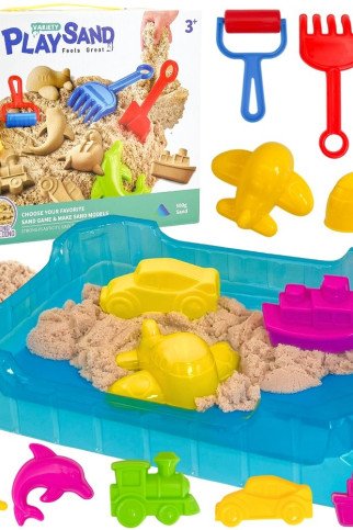 WOOPIE Kinetic Sand 0,5 kg stalo rinkinys su formomis WOOPIE Kinetic Sand 0,5 kg stalo rinkinys su formomis