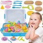 WOOPIE Kinetic Sand 6 spalvos 1,2 kg restorano stalo rinkinys su formomis