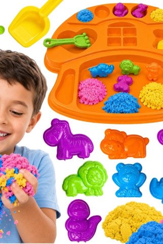 WOOPIE Kinetinis Smėlis Rinkinys, Gyvūnų Formos, 3+ metai WOOPIE Kinetinis Smėlis Rinkinys, Gyvūnų Formos, 3+ metai