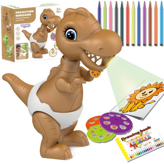 WOOPIE Dinozaurų piešimo projektoriaus rinkinys + markers