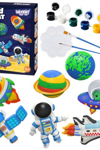 WOOPIE DIY Tapybos Rankų Darbo Rinkinys - Sukurkite Gipso Liejinius ir Nudažykite - Kosmoso Rinkinys