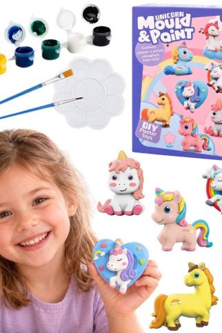 WOOPIE DIY Dėliojimo dailės rinkinys: Pagaminkite gipso liejančius figūrėles ir jas nudažykite - Vienaragio rinkinys WOOPIE DIY Dėliojimo dailės rinkinys: Pagaminkite gipso liejančius figūrėles ir jas nudažykite - Vienaragio rinkinys