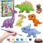 WOOPIE DIY tapybos rinkinys: Pasidarykite gipso liejamų figūrėlių ir juos nudažykite - dinozaurų rinkinys